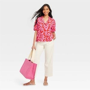 Women's High-Rise Straight Ankle Chino
Pants - A New Day™ White 8 new